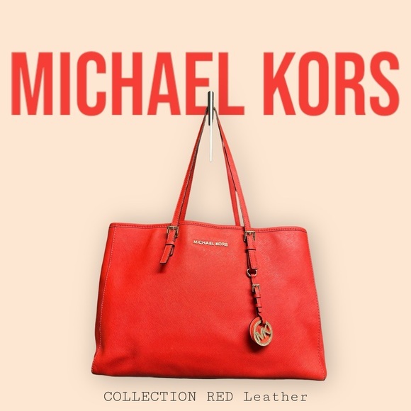 Michael Kors Red Leather Purse - Picture 1 of 15